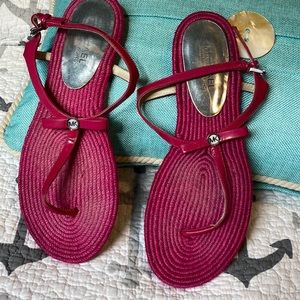 Michael Kors T strap sandals. Pink patent leather. Size 10M
